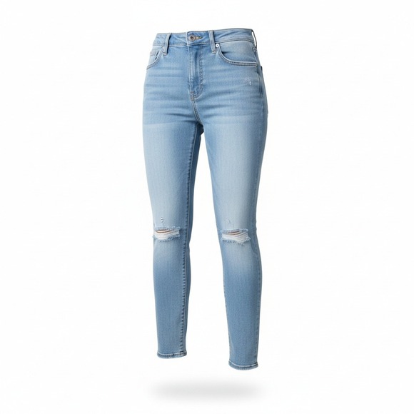 Good American Ripped Good Waist High-Rise Jeans -Size 0/25 - Excellent Condition - Picture 2 of 3